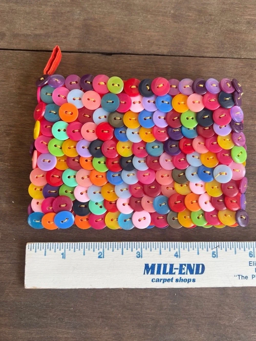 Erik & Mike 300 Button Coin Purse Multi Colored Clutch Zip Closure